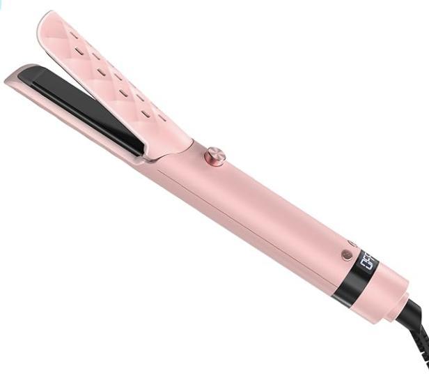 BESTOPE PRO Flat Iron Hair Straightener,2 in1 Cool Air Curling Wand with 5 Temps,30s Fast Heat Ceramic Flat Iron, Hair Curler for Hair Straightening,Dual Voltage Hair Iron with LCD Display & Auto Shut Off Comfort