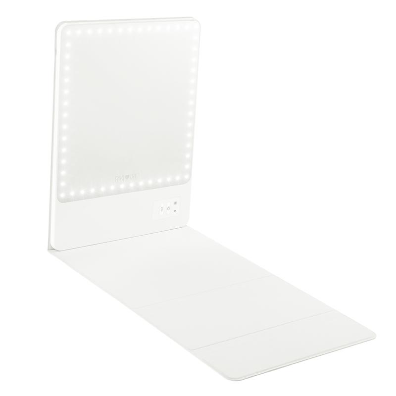 RIKI SKINNY ECO Glam On-the-Glow Makeup Mirror Set with LED Light and Flip Case