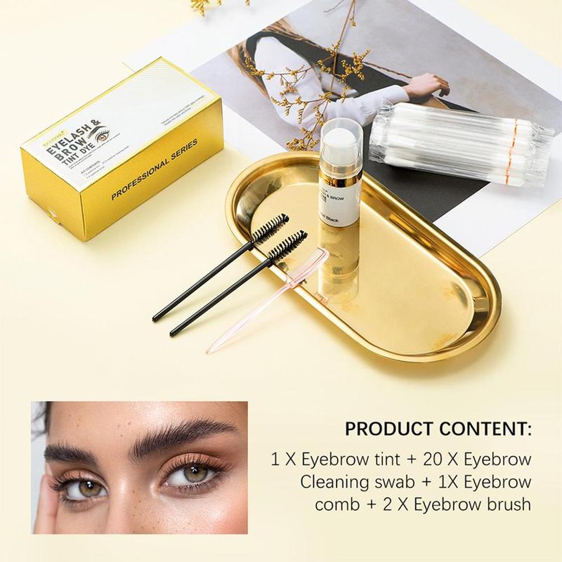 Eyebrow Dye Kit, 1 Set Long Lasting Waterproof Eyebrow Tint Kit with Accessories, Professional Eyebrow Makeup Tool for Women