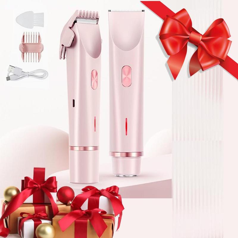 Electric Bikini Trimmer for Women, 1 Box Rechargeable 2 in 1 Body & Facial Hair Removal Tool for Christmas Gift, Waterproof Wet & Dry Use Trimmer for Women