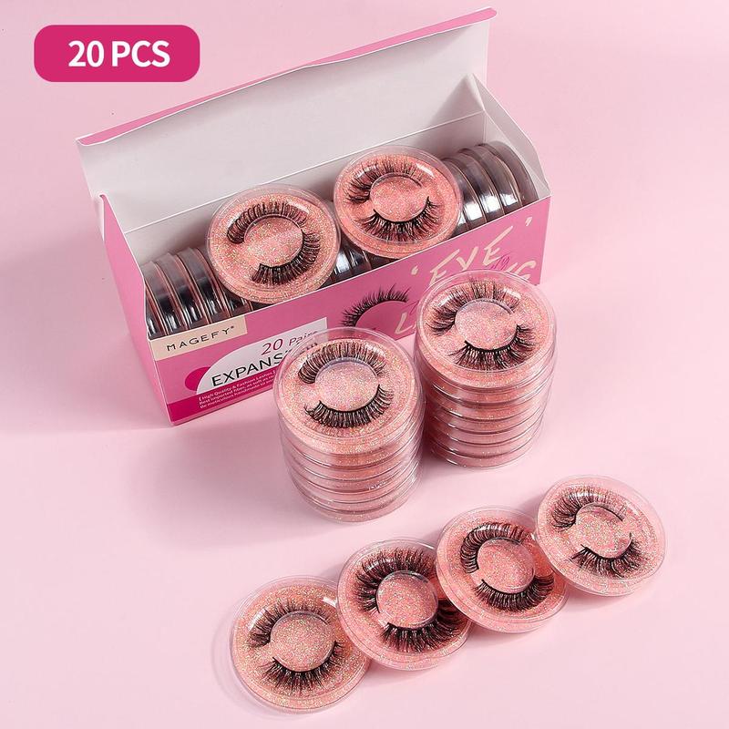 Cosmetic Manga Style Crossed False Lash Clusters for Eyelashes Extension, 20 Pairs box Self Grafting Fake Lashes Strips, Makeup Products, Summer Gift, Eyelash Extensions Kit, Christmas, Christmas Gift