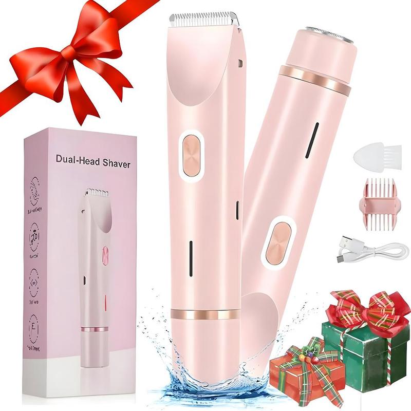 Portable Electric Shaver, 1 Count Double Headed Multifunctional Shaver Trimmer for Women, Wet and Dry Use Hair Removal Tool for Public Body Face, Christmas Gift