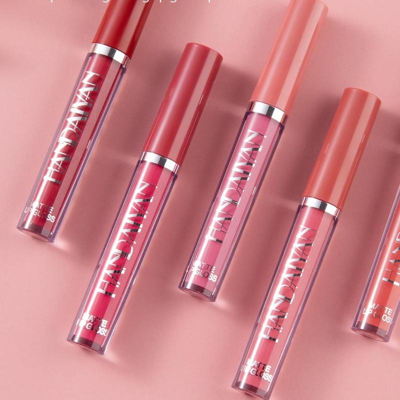 Long-lasting Matte Liquid Lipstick, 4 Counts set Waterproof Non-stick Cup Lip Gloss, for All Occasions Lip Makeup, Girls and Women Makeup Accessories