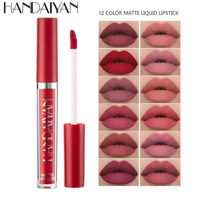 Long-lasting Matte Liquid Lipstick, 4 Counts set Waterproof Non-stick Cup Lip Gloss, for All Occasions Lip Makeup, Girls and Women Makeup Accessories