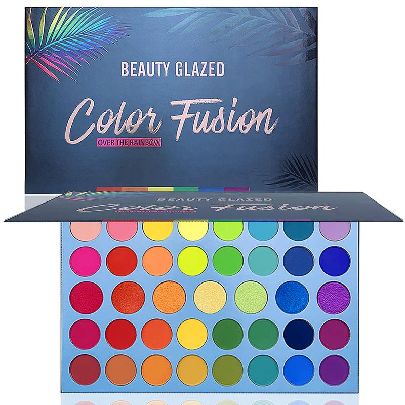 Color Fusion Eyeshadow Palette Highly Pigmented 39 Shades Pink Purple Matte and Shimmers Makeup Palette, Blendable Waterproof Eye Shadow, No Flaking, Little Fall Out, Stay Long, Hard Smudge, Cruelty