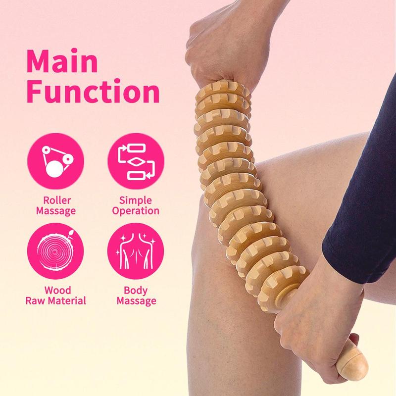 Wooden Massage Roller, 1 Count Rotatable Stick, Solid Wood Manual Massager for Full Body, Manual Massage Tool for Home & Travel