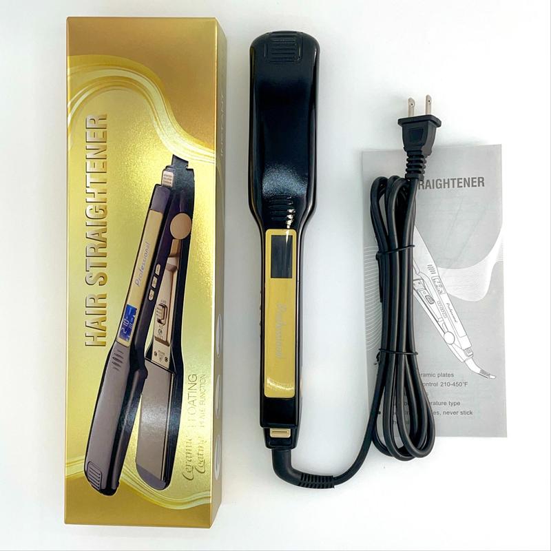 Professional Hair Straightener, US Plug LCD Display Hair Straightening Flat Iron, Hair Styling Tool for Salon & Barber Shop, Christmas, Christmas Gift