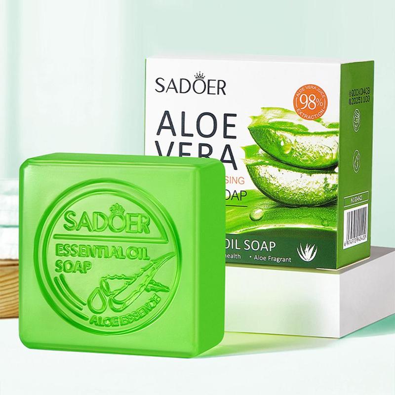 Aloe Vera Essence Oil Soap, Natural Facial Cleansing Soap Bar, Moisturizing Face Wash & Body Skincare Soap, Shower Products, Christmas, Christmas Gift