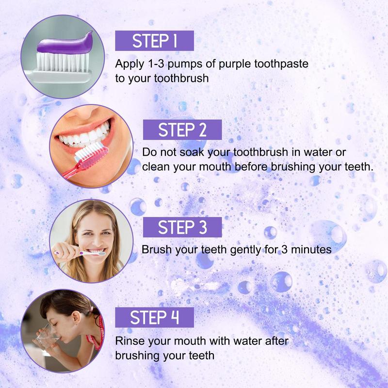 Purple Toothpaste, 1 Box Deep Cleaning Toothpaste, Oral Care Toothpaste for Freshing Breath, Dental Care Products for Adults brighten toothpaste