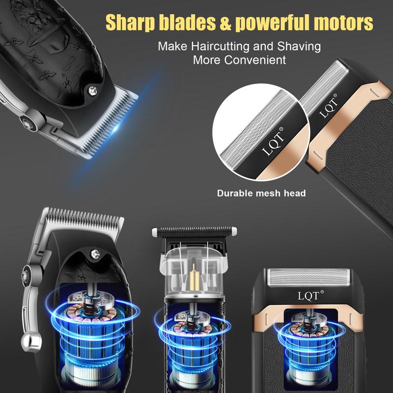 Professional Hair Clipper Kit, 1 Box LED Display Rechargeable Hair Trimmer & Accessories, Hair Clipper Set for Men, Barber, Stylist, Barbershop, Salon, Barber Kit, Barber Clippers, Trimmer Set