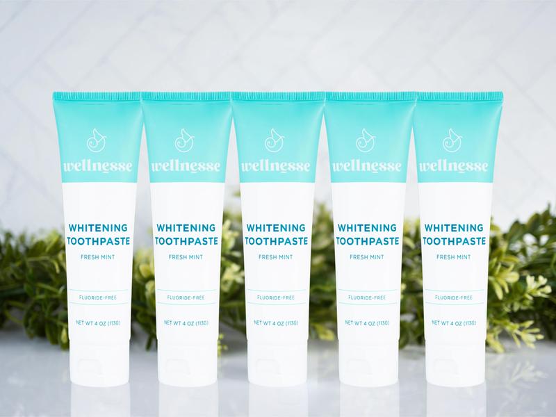 Wellnesse Whitening Toothpaste - Flouride-Free - 5 Pack