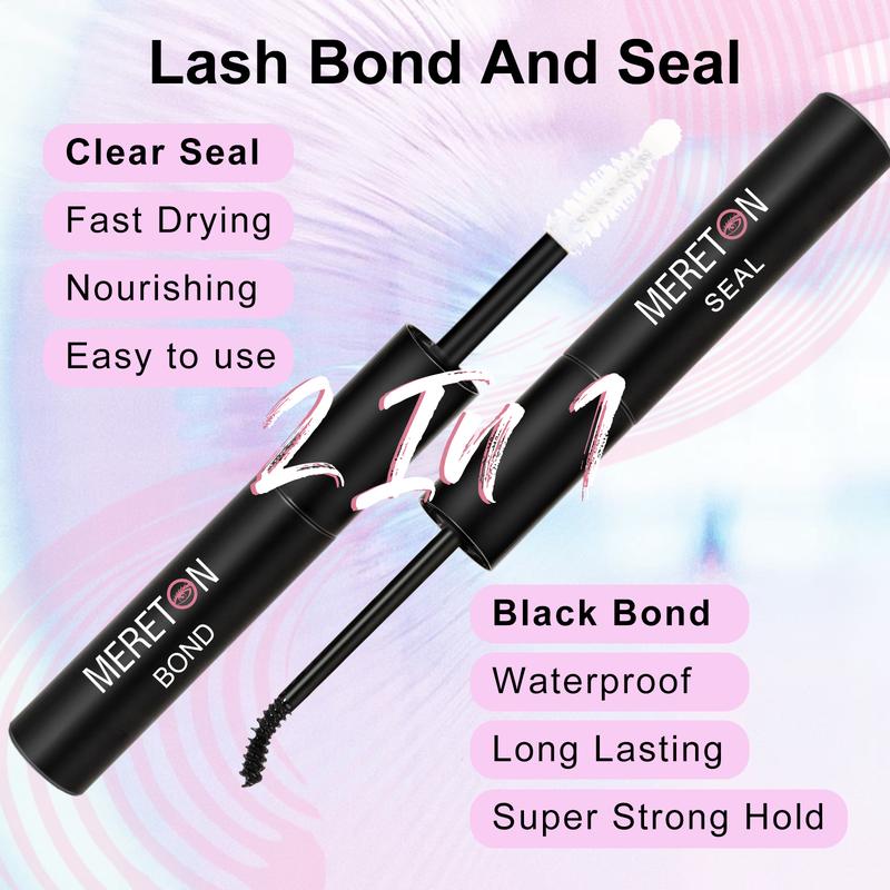 MeretonLash 2lN1 Bond and Seal Waterproof Eyelash Glue for PersonalMakeup Use Mascara Cosmetic