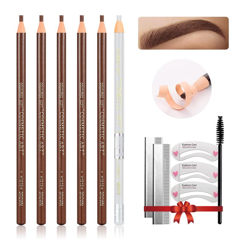 Waterproof Eye-Brows Pen-cil Set, Pull Cord Peel-off Eyebrow Pencil Microblading Eyebrow Pen Supplies Kit, White Eye-Liner Pencil and Eyebrows Tool Tattoo Makeup For Marking