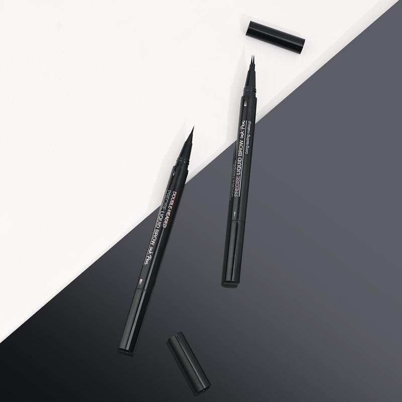 Curved Eyebrow Pen - Eyebrow Pencil Magical 2-in-1 Dual-Ended Eye Brow Pencils Create Natural Hair-Like Brows, Last All-Day