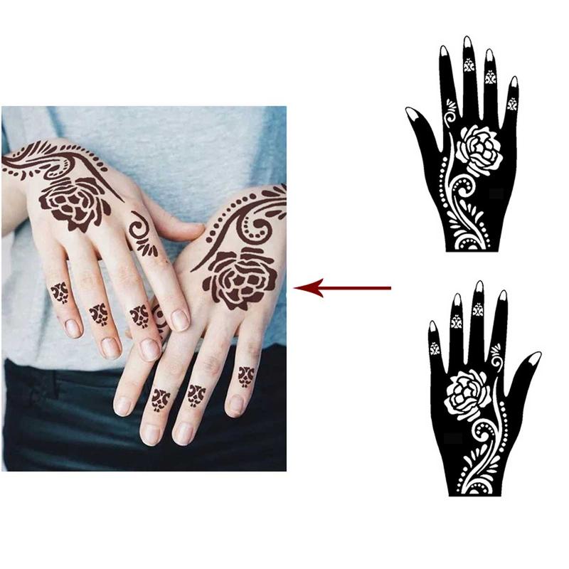 Mixed Pattern Tattoo Stencil, 22pcs set Creative Henna Stencil, Henna Tattoo Stencils for Women & Girls, Body Art Stencils for Festival, Fake Tattoos Custom