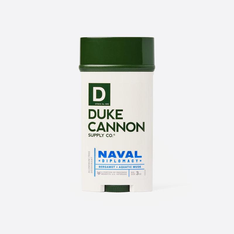 Duke Cannon Supply Co. Aluminum Free Deodorant for Men 3 oz. Naval Diplomacy - Unique Masculine Scent, Odor Control & Soothe Skin