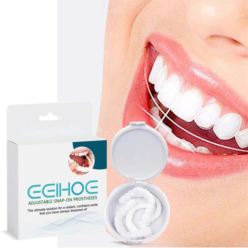 Adjustable Denture Teeth Set Instant Smiling Veneer Denture Tooth Natural Portable Braces Decorate Gaps Between Teeth moldable false