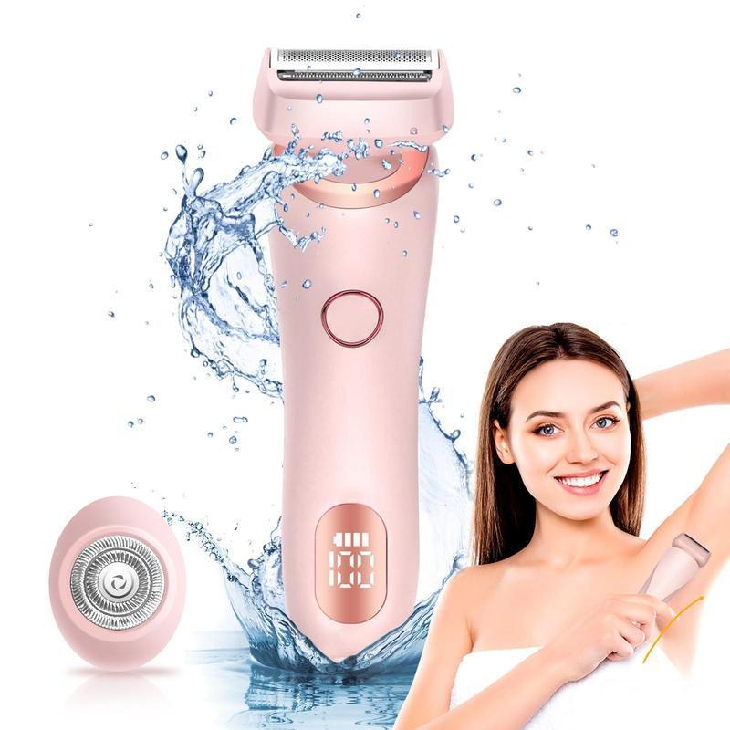 Electric Hair Remover, 2 in 1 Rechargeable Women's Pubic Hair Leg Face Bikini Trimmer, Wet and Dry Use Hair Removal Tool