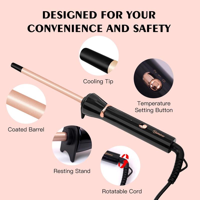 9mm Mini Hair Curler, 1 Box Hair Curling Iron, Thin Curling Iron Wand for Home & Salon Use, Professional Hair Styling Tool for Women & Girls, Christmas Gift