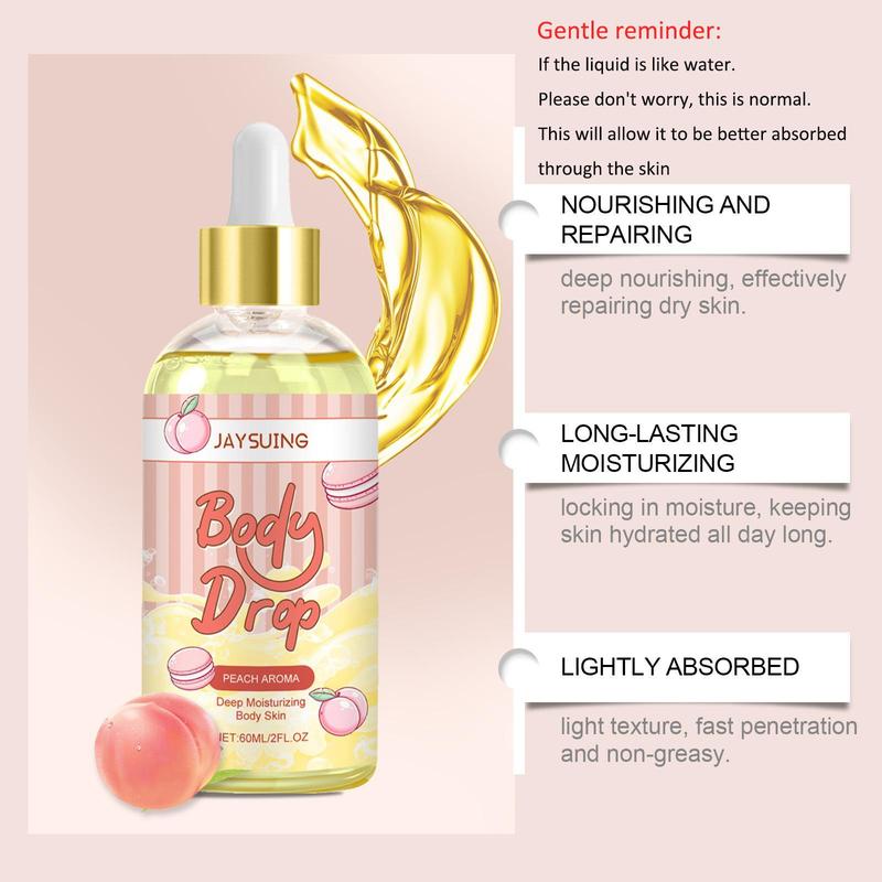 Peach Body Oil, Deep Moisturizing Body Massage Oil, Hydrating Body Care Oil, Body Care Product for Women & Men