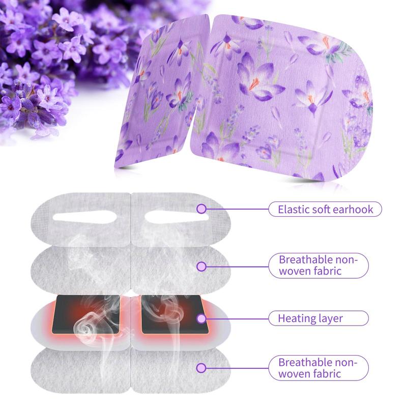 Lavender Steam Eye Mask, 12pcs box Disposable Hot Compress Eye Care Patch, Sleeping Eye Mask, Suitable for Men and Women