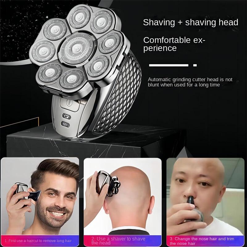 5 in 1 Electric Hair Trimmer Kit, 1 Box Multifunctional 9D Floating Head Shaver & Accessories, Professional Waterproof Razor for Men, Christmas, Fall, Winter Gift