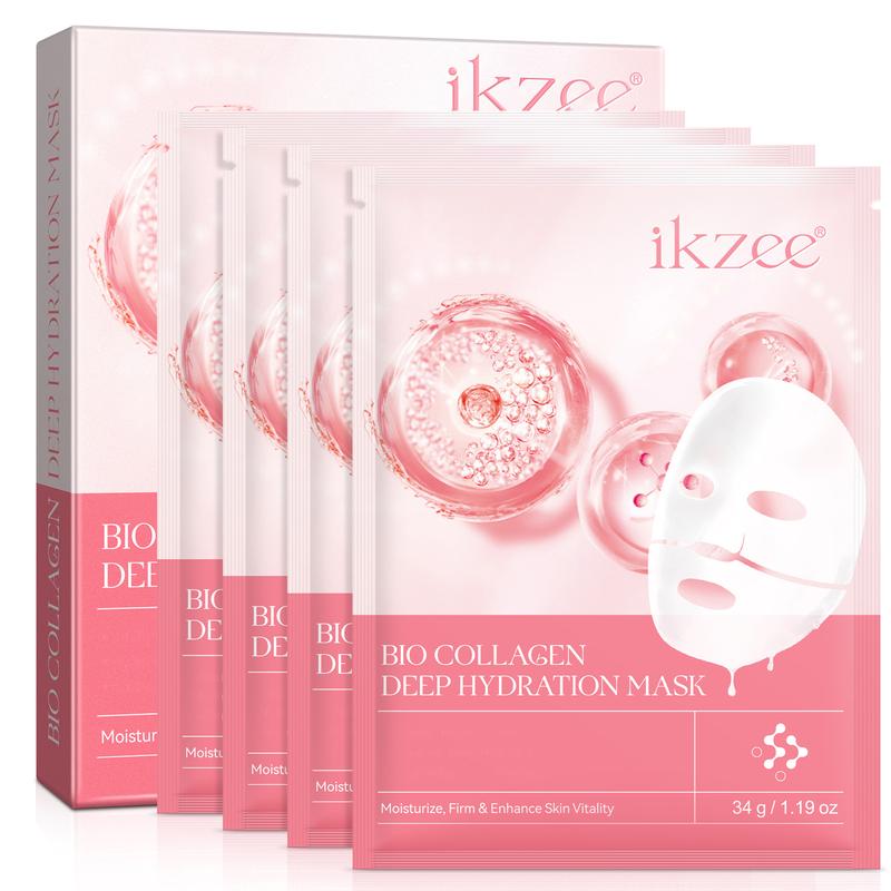 Ikzee Collagen Sheet Mask, Deep Hydration Mask, Firming Daily Face Mask, Hydrating Overnight Hydrogel (Pack of 4)