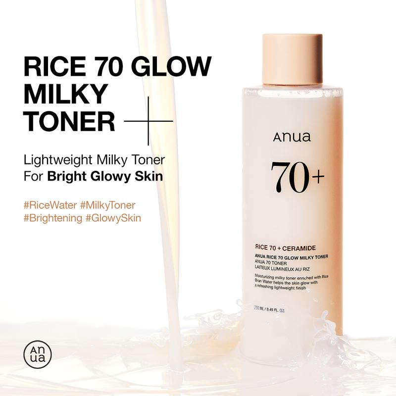 [Anua Official Shop] Rice 70 Glow Milky Toner (250ml, 8.45 fl.oz.) ｜ Lightweight Milky Toner for Glass skin ｜Korean Rice water Bright