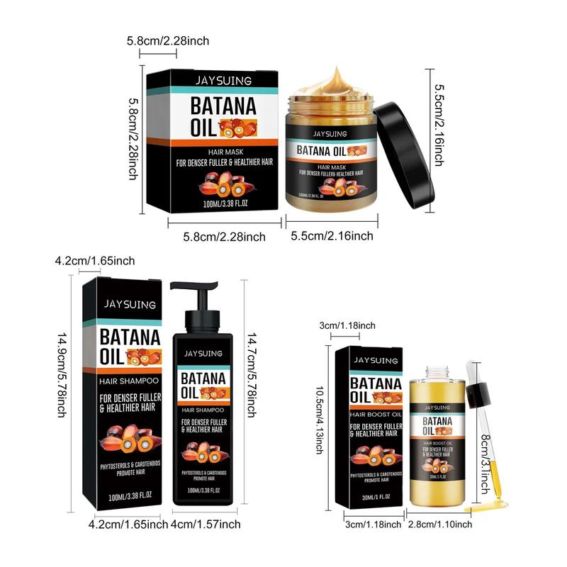 Batana Oil Set, Including Shampoo & Hair Mask & Hair Oil, Hair Care & Styling Product for Men & Women, Spa Water, Christmas Gift