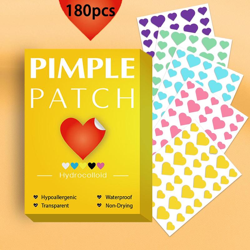 Heart Shaped Hydrocolloid Acne Patch, 180pcs box Gentle Skin-friendly Acne Cover Sticker, Facial Skin Care Product for Women & Men