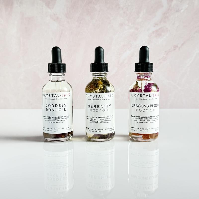 Crystal Irie Intention Mini Body Oil Trio- Fan Favorites Trio- Body Oil - Skincare