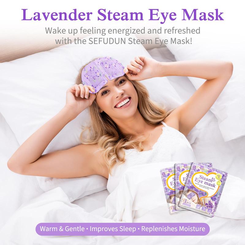 Lavender Steam Eye Mask, 12pcs box Disposable Hot Compress Eye Care Patch, Sleeping Eye Mask, Suitable for Men and Women