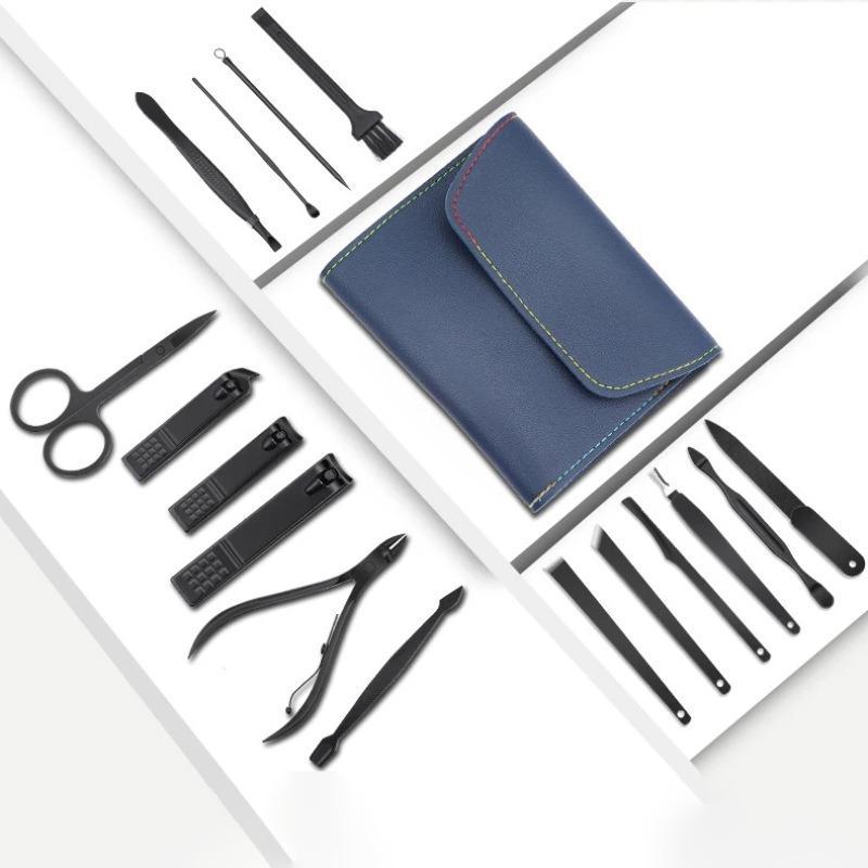 Professional Manicure & Pedicure Tool Set, 16pcs set Stainless Steel Nail Clipper Set with Storage Case, Manicure Cutter Kit