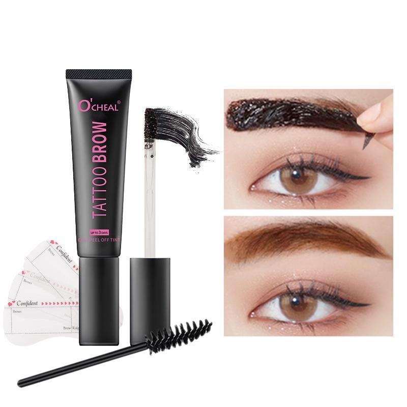 Waterproof Long Lasting Eyebrow Cream, 1 Set Eyebrow Dye Tint Fast Gel Eyelash Kit, Eye Brow Makeup, Professional Eye Makeup Products, Christmas Gift