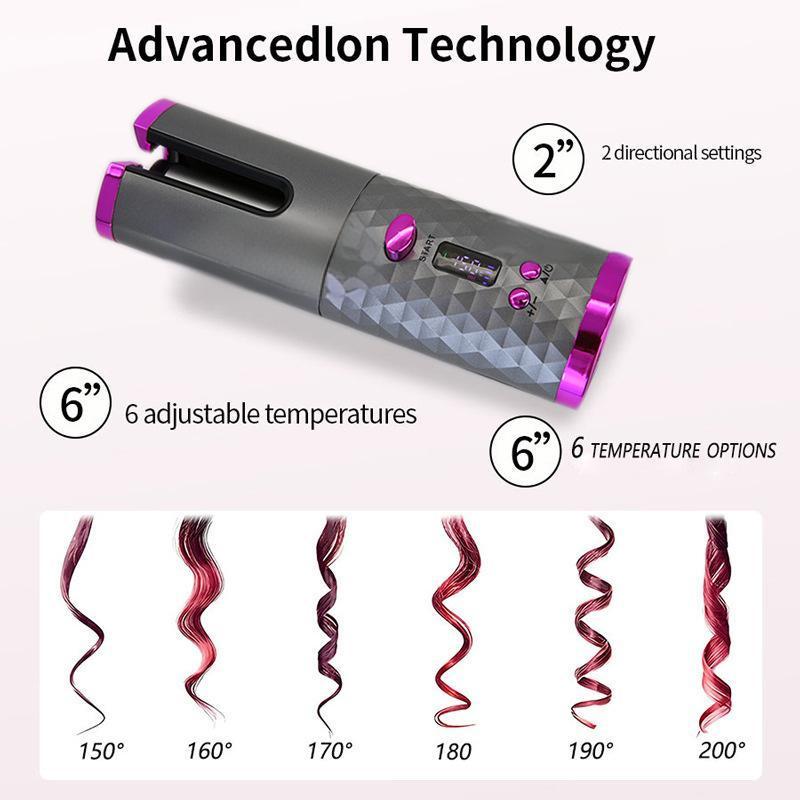 Automatic Hair Curler, 1 Box USB Rechargeable Wireless Hair Curler & Accessories, Hair Styling Tool for Women & Girls