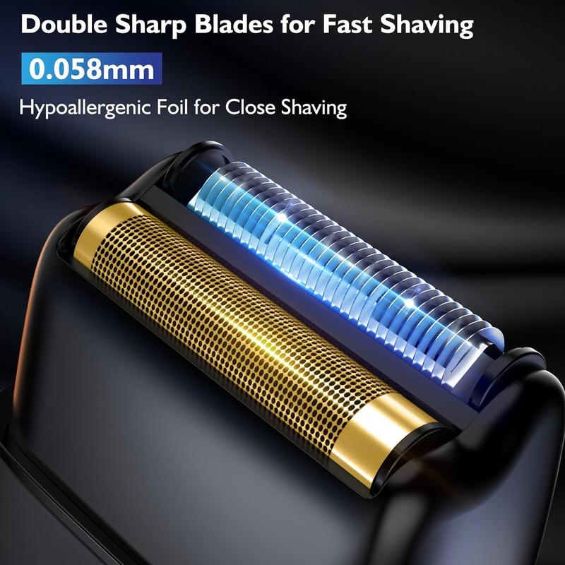 Electric Razor for Men Face, Electric Shavers for Men, Foil Shaver with 3 Adjustable Speeds, Rechargeable Waterproof Close Shave Trimmer with LED Display for Face Beard Head Shavers