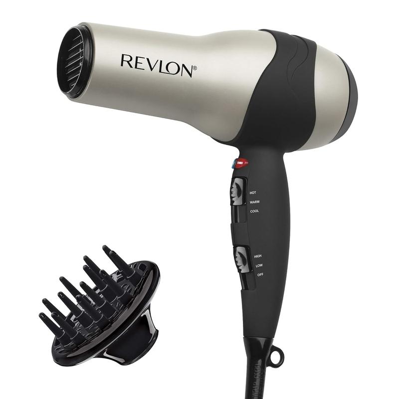 REVLON Turbo Hair Dryer with Advanced Ionic Technology, Ceramic Coating | Turbo Heat and Cold Shot Features, 1875 Watts for Fast Drying and Shine ()