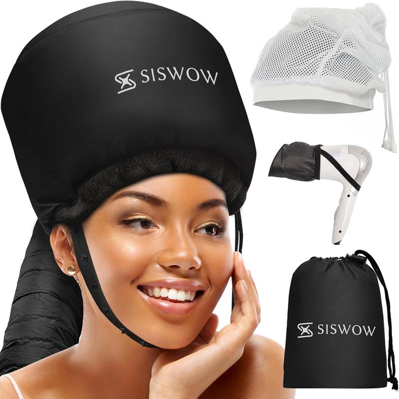 Mesh Blow Hood for Drying Curly Hair - Hair Dryer Cap Diffuser Cap for Curly Hair, Speeds Up Drying Time, Safe Deep Conditioning at Home - Portable, Adjustable