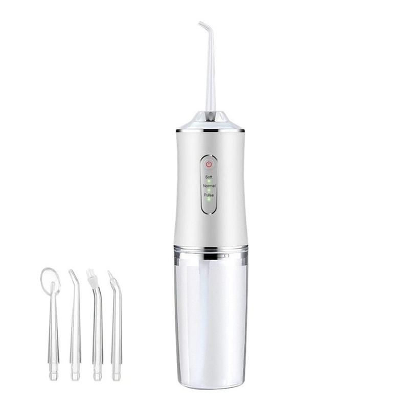 Dental Flosser, 4 Jet Tips 3 Modes 300ML  Waterproof, Portable Rechargeable Oral Irrigator for Home Travel , Braces Care ，Available in three colors