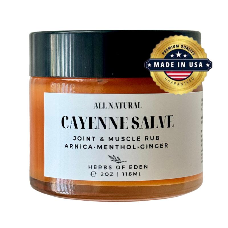 Cayenne Arnica Salve Organic Rub Balm Soothing Relief With Ginger Eucalyptus and Menthol