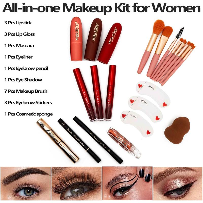 132 Color All- In- One Makeup For Women Full Kit,Professional Makeup Kit,Makeup Gift Set for Women,Girls&Teens,Include eyeshadow lipstick concealer Lip Gloss Eyeliner Mascara006N2-Silver