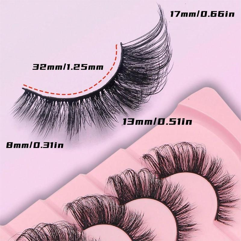 Fluffy False Eyelashes, 7 Pairs Natural Faux Lashes, Volumized False Eyelashes For Women And Girls Makeup Enhancement, Christmas Gift