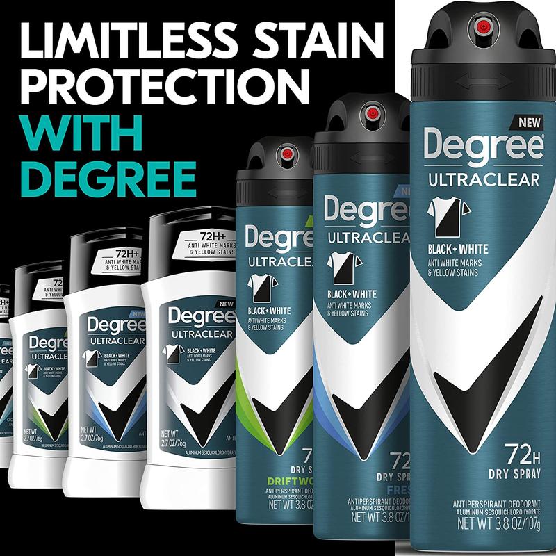 Degree Men Ultraclear Antiperspirant Deodorant Black+White 2 Count 72-Hour Sweat & Odor Protection Antiperspirant for Men with Motionsense Technology 2.7 Oz Unilever