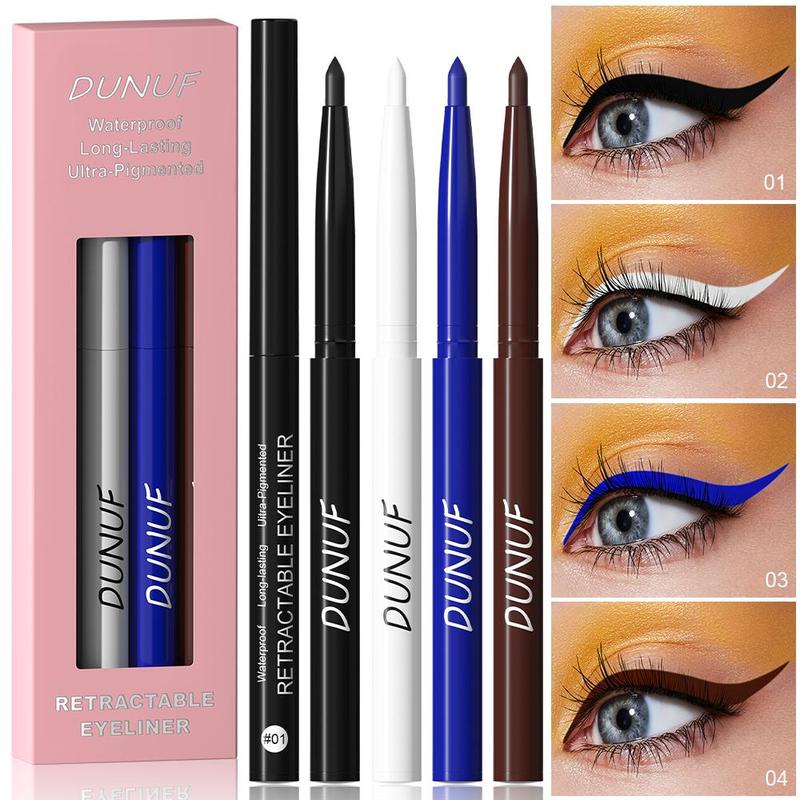 Long Lasting Eyeliner Gel Pen, 4 Counts Waterproof Eyeliner, Easy Coloring Eyeliner, Professional Daily Makeup Accessories