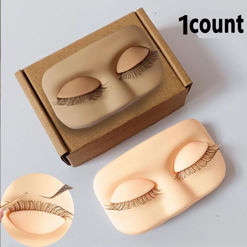 Silicone Lash Extension Mannequin Head, 1 Count Removable Realistic Eyelids with Eyelash Mannequin, for Lash Practice Makeup Eyelash Extensions