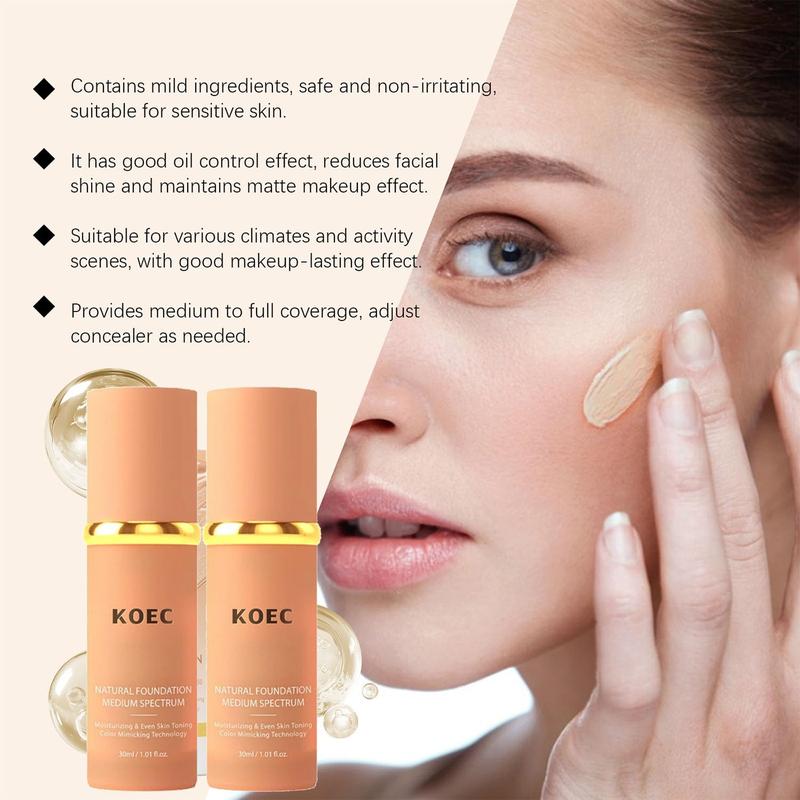 Bionic Foundation 4 in 1 - Light Spectrum, Foundation 4 in 1 Medium Spectrum, 4 in 1 Foundation Liquid Hydratin Full Coverage Concealer Color Mimicking Foundation