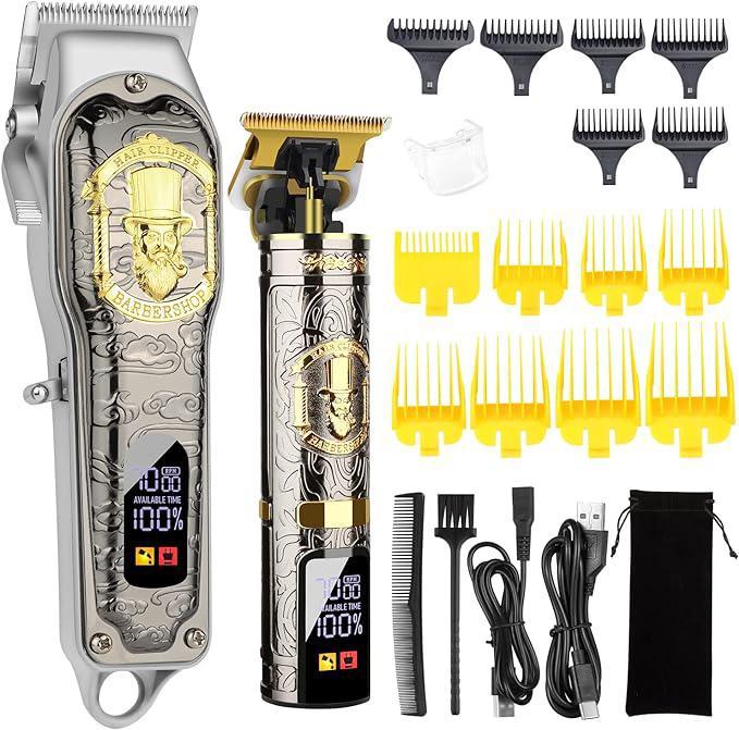 Electric Hair Clipper Set, 1 Set Neon Clipper Hair Trimmers with 12 Guide Combs, 2 Brushes, 2 Data Cable, 1 Comb, Storage Bag, Hair Clipper Trimmer Neon Clipper, Hair Styling Tools saber2 clipper Comfort