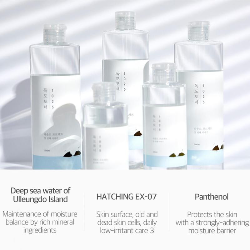 [ROUND LAB] 1025 Dokdo Toner 500ml, Long Lasting Moisture, Exfoliate Dead Skin Cells, Replenish Skin with Long Lasting Moisture, Hydrating, Watery Type Toner, Korean Skin Care