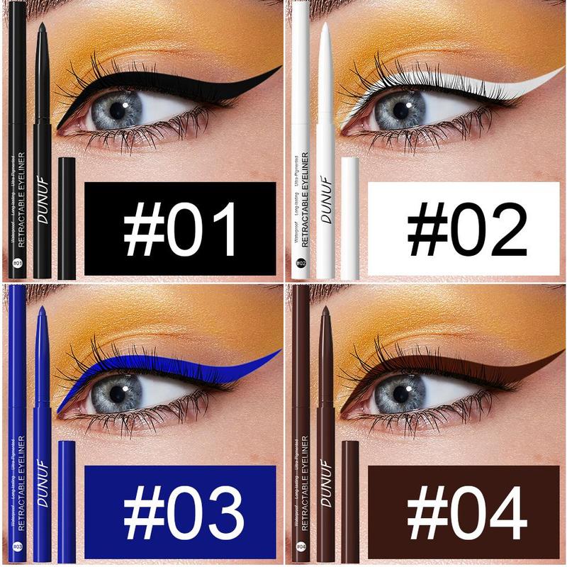 Long Lasting Eyeliner Gel Pen, 4 Counts Waterproof Eyeliner, Easy Coloring Eyeliner, Professional Daily Makeup Accessories