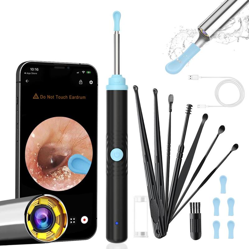 Silicone Ear Care Kit, HD Visual Ear Wax Removal Tool with Camera,1296P HD Camera Ear Cleaner, Birthday Party Gifts, Christmas Gifts